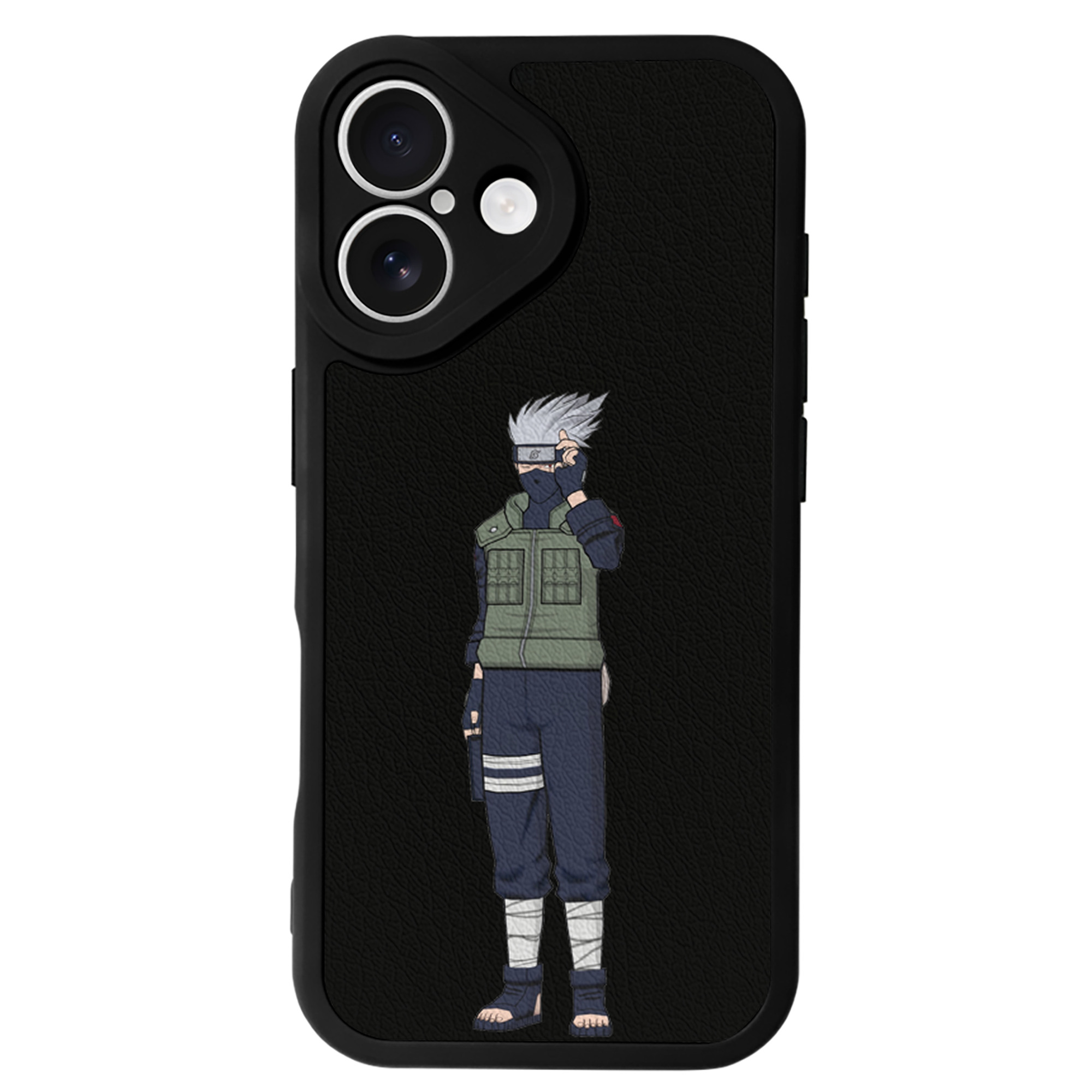 （画像用） NARUTO -ナルト- はたけ カカシ Hatake Kakashi 【iPhone 16シリーズ対応】シリコンスマホケース（レザー調） 材質：シリコン